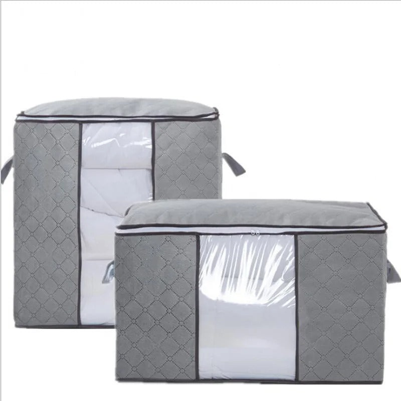 Foldable Clothes Storage Bins with Durable Handles | Closet Organizer for Clothing & Blankets