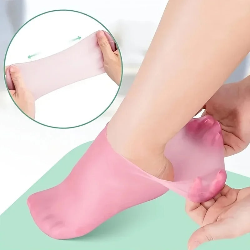 2-Pack Silicone Moisturizing Foot Socks | Spa Gel Socks for Dry, Cracked Feet