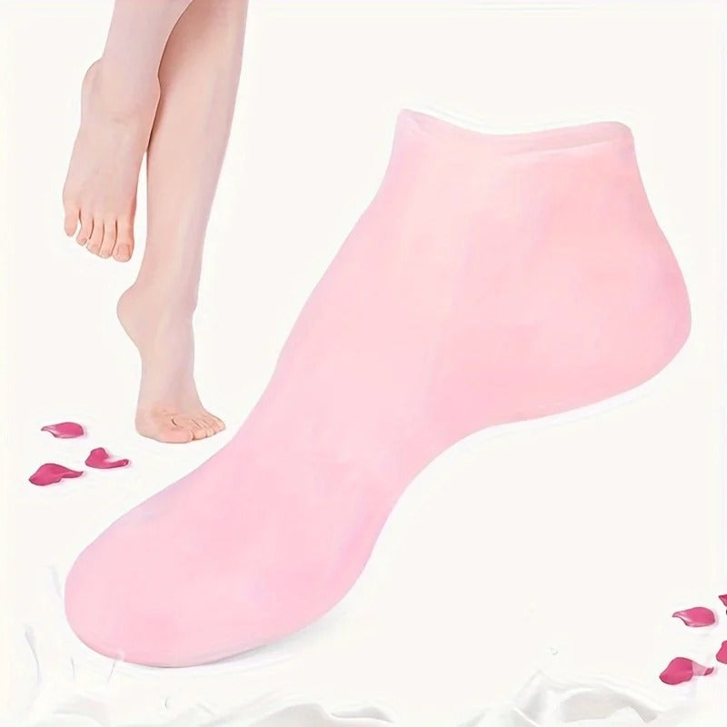 2-Pack Silicone Moisturizing Foot Socks | Spa Gel Socks for Dry, Cracked Feet