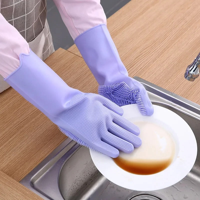 Magic Silicone Gloves | Heat-Resistant Reusable Cleaning Scrubbers