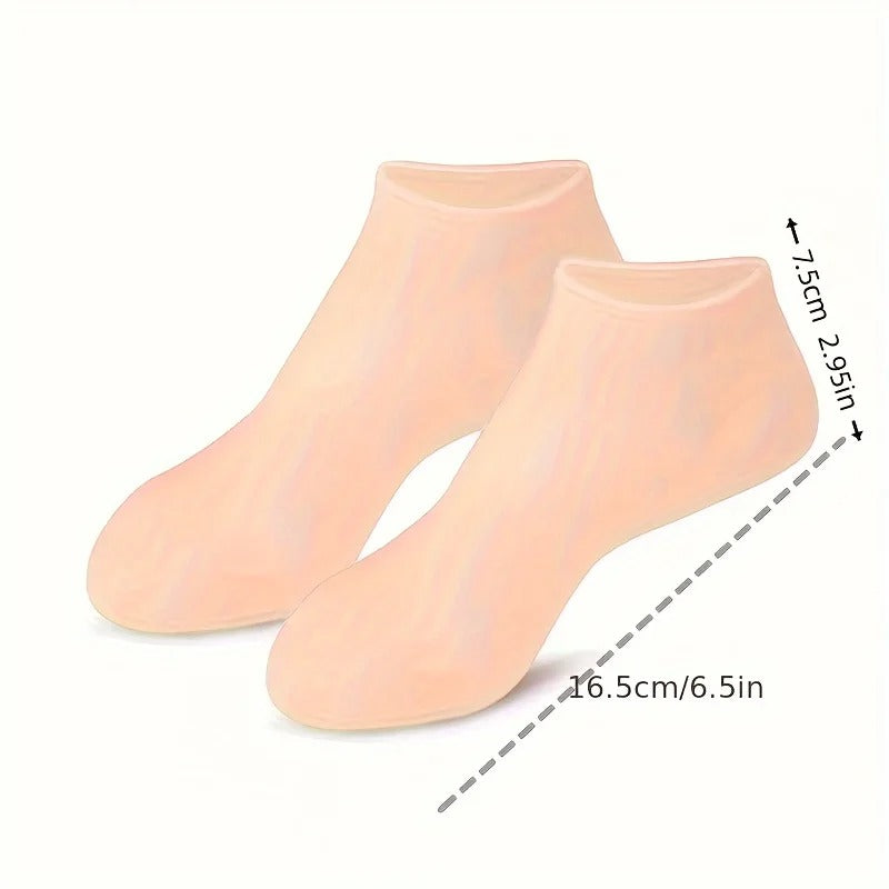 2-Pack Silicone Moisturizing Foot Socks | Spa Gel Socks for Dry, Cracked Feet