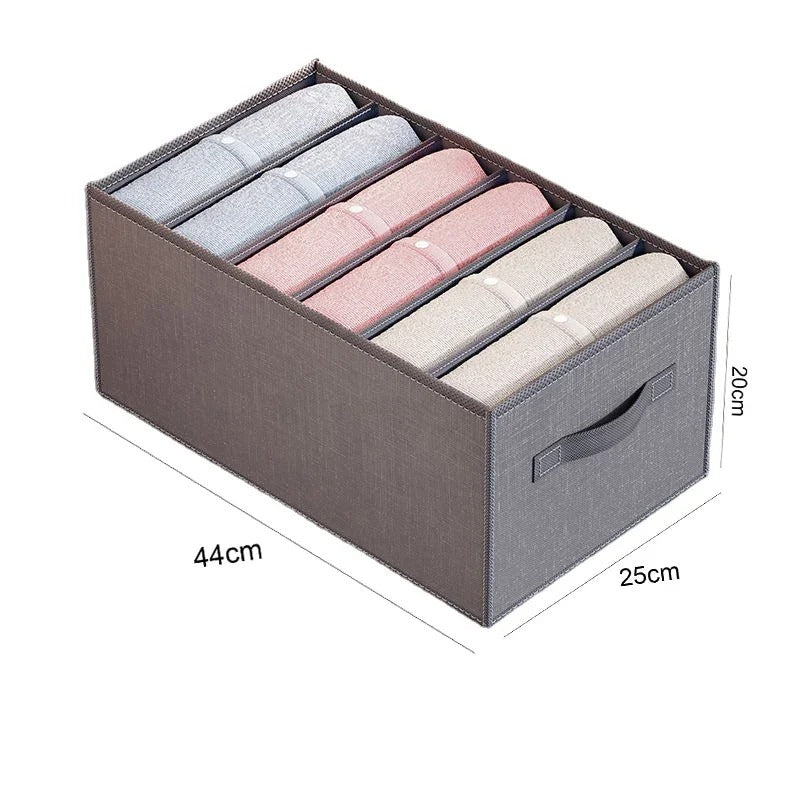 6-Grid Foldable Wardrobe Organizer | Washable Clothes Storage Box